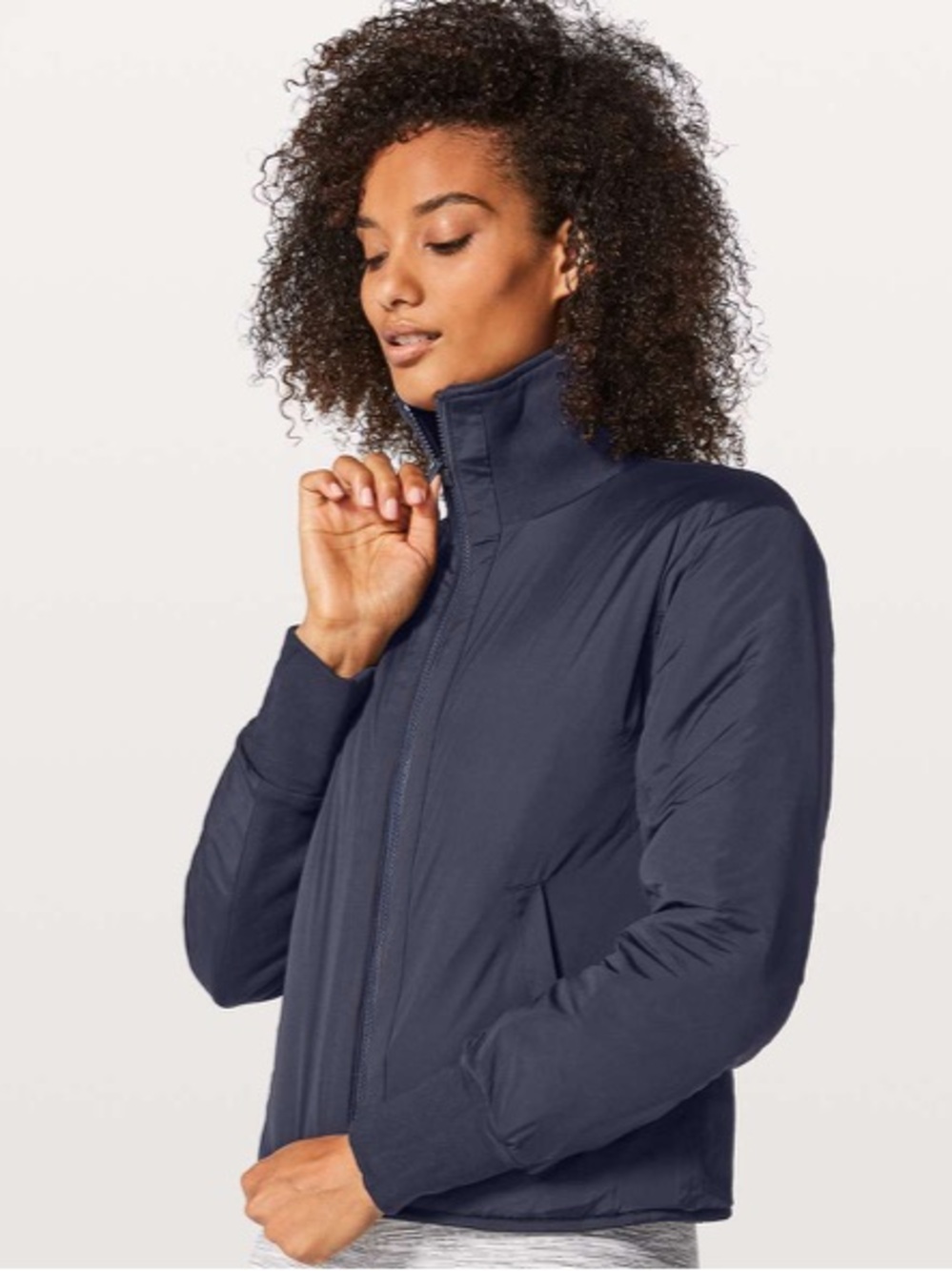 Lululemon Forever Warm Jacket Midnight Navy Reversible Quilted Size 10
